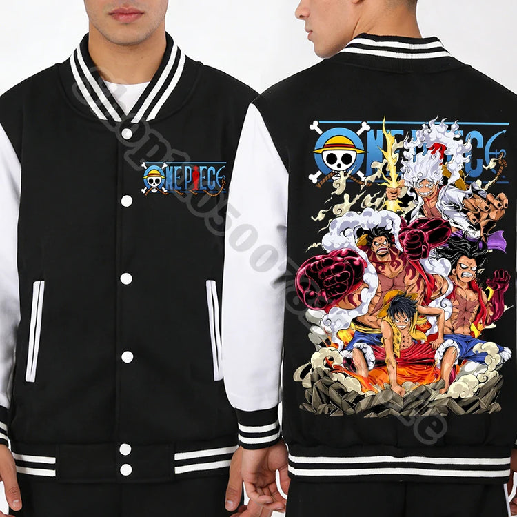 Autumn Fashion Varsity Jacket Anime One Piece Casual Baseball Jackets Adult Children Clothes Cute Sweatshirt Coat Xmas Gift 2026