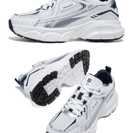 Baasploa Women Running Shoes Lightweight Breathable Sport Shoes Female Comfort White Casual Sneakers Height Increase Cushioning PlatiNum