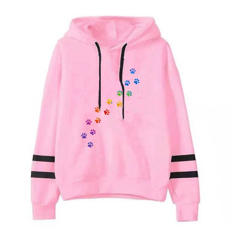 Fashion Autumn And Winter Cat Print Hoodie Sweater Men And Women Pullover Casual Top