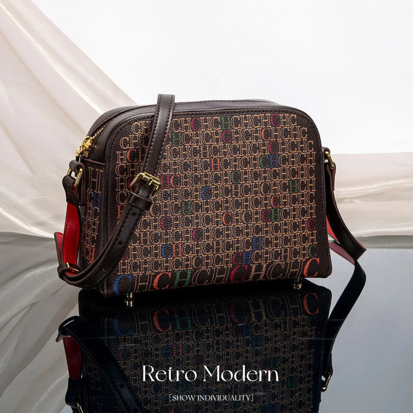 Borsa a tracolla elegante Carolina Herrera, borsa a tracolla da donna leggera e versatile, borsa quadrata piccola per il pendolarismo quotidiano