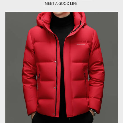 Real 85% Goose Down Jacket Men 2025 Winter Warm Puffer Coat Luxury Hood Thermal Outdoor Jacket Goose Down Parkas Zipper Clothes