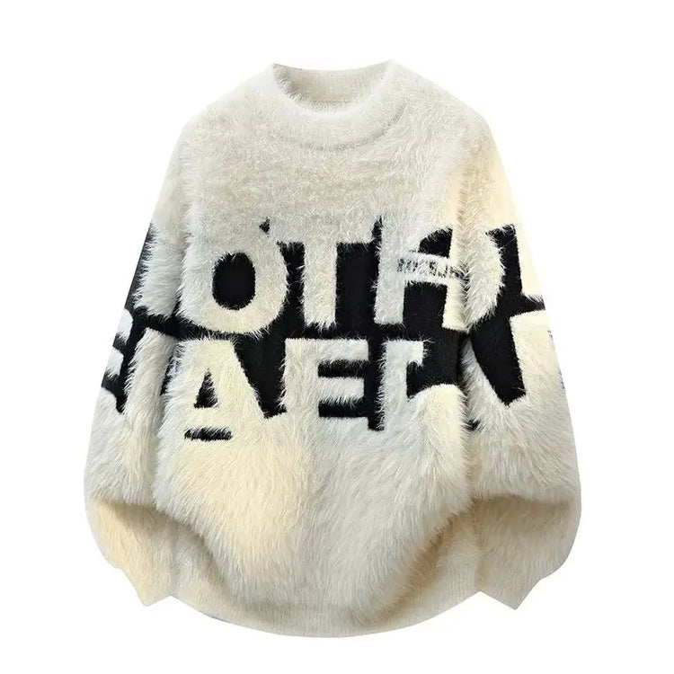 2026 Winter Fashion Sweater Men Casual Knit Pullovers Mens Thick Warm letter pattern Sweaters Men's Daily Warm sweaters male