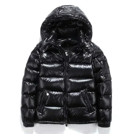 New High Quality Parkas Windproof Thickened Warm Long Sleeve Hooded Down Coat Men Trend Solid Color Short Winter Hooded Jackets