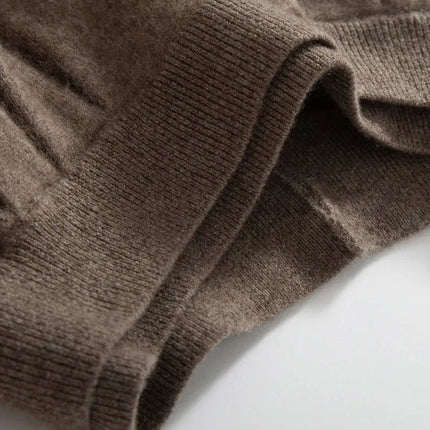 Classic Autumn Winter Wave Skirt 100% Cashmere Skirt Women A-Line Skirt Female Double Elastic Waist Pocket Warm Knit Long Dress PlatiNum