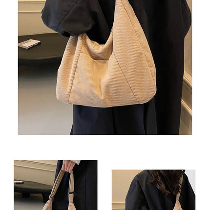 New Large Capacity Casual Crossbody Bag Simple Artistic Commuter Student Single Shoulder Bag Outdoor Leisure Women's Tote Bag PlatiNum