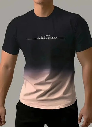 T-shirt homme imprimé simple décontracté, grande taille, mode été, respirant
