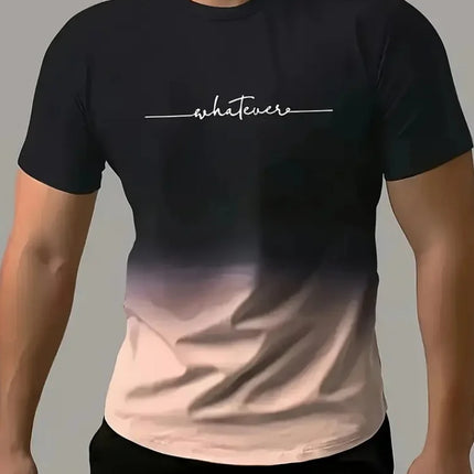 Men's Plain Printed T-shirt Oversized Fashion Summer Outdoor Breathable Men's Top New Crew Neck Short Sleeve