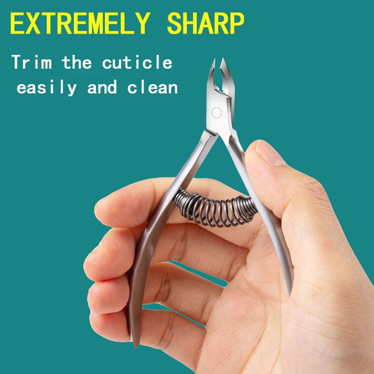 1pcs Professional Stainless Steel Cuticle Nipper, Sharp Precision Nail Trimmer, Durable Spring-Loaded Tool, Salon-Quality Manicure & Pedicure Accessory for Clean & Neat Nails
