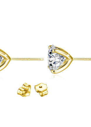 Orecchini a bottone in moissanite a 4 punte in oro massiccio 14 carati per le donne Orecchini a bottone con diamanti da sposa Gioielleria raffinata Regalo di compleanno platinumshop