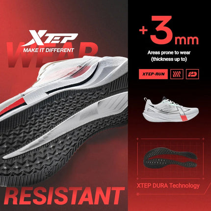 Xtep 2000km 5.0 Running Shoes Soft Universal Sneakers Cushion Durable Jogging Wear-Resistant Lightweight Shoes 874119110023 PlatiNum