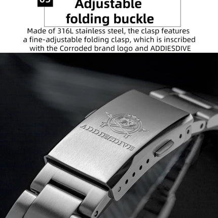 ADDIESDIVE Men's Automatic Mechanical Watch 316L Stainless Steel Luminous with Calendar 100M Waterproof Men's Wristwatch