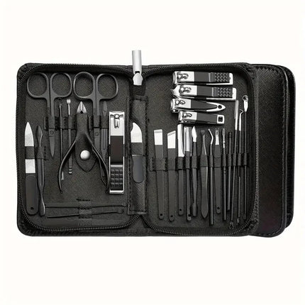 30 Pieces Complete Nail Care Kit Stainless Steel Manicure Pedicure Clipper Set Portable Travel Grooming Tools For Daily Use