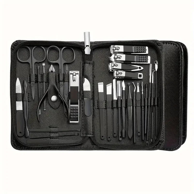 30 Pieces Complete Nail Care Kit Stainless Steel Manicure Pedicure Clipper Set Portable Travel Grooming Tools For Daily Use