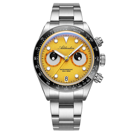 ADDIESDIVE VK64 Quartz Wristwatch Ceramic Bezel Chronograph Calendar Luxury Wristwatches Eyes Dial Bubble Mirror Glass Watches