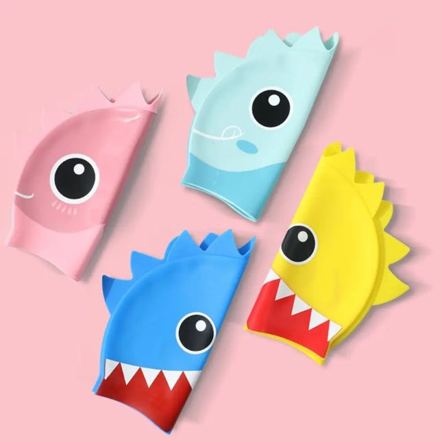 Whale shark pattern protect ears for long hair cartoon dinosaur pattern swimming cap swimming cap elastic hat swimming pool hat