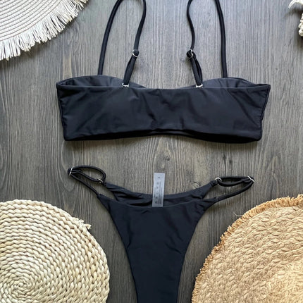 2025 Diamante Bikini Donne Sexy Costume Da Bagno A Fascia Biquini Push Up Costumi Da Bagno Femminile Lucido Costumi da Bagno Floreale Tuta Beachwear platinumshop