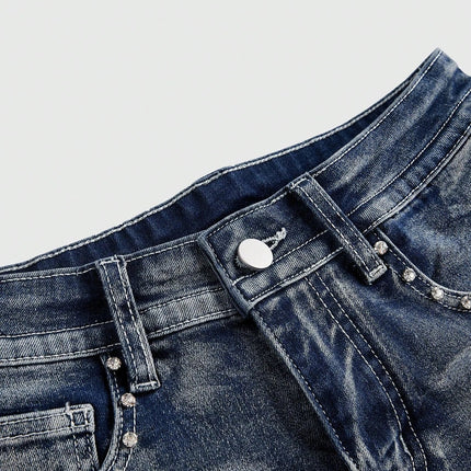 Low Rise Distressed Denim Shorts Female Jeans Womens Jeans Shorts Vintage Y2K Punk Style Embroidered Hot Pants PlatiNum