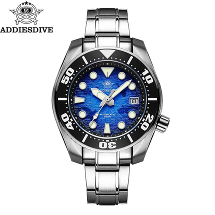 ADDIESDIVE Watches For Men Sapphire Luxury NH35 Mechanical Wristwatch 200m Waterproof Ceramic Bezel BGW9 Luminous Diving Watch