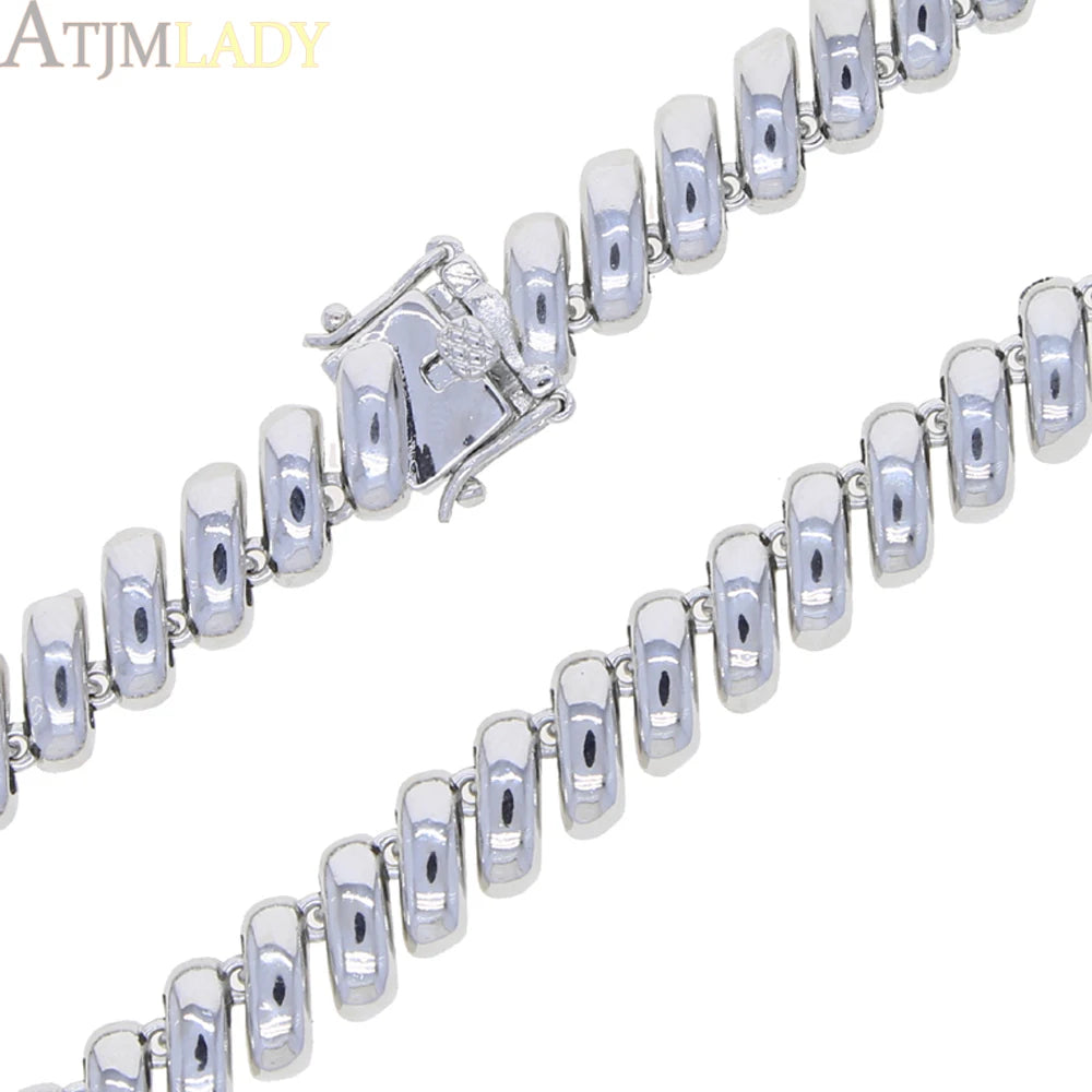 2025 Nuova collana a catena serpente unisex color oro a spina di pesce con perline catena a maglie pavimentata 5A CZ girocollo a forma di luna per gioielli da donna