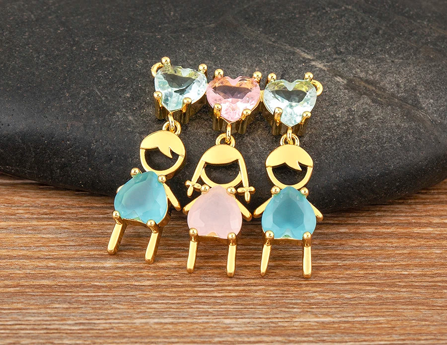 AIBEF Cuore Strass Ragazza e Ragazza Donna Ciondolo Collana Madre Cubic Zirconia Rame Dolce e Carino Gioielli Regalo di Fascino per Bambini