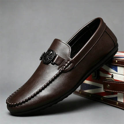 Mocassini da uomo in stile britannico, scarpe da ufficio casual da uomo, comode scarpe basse slip-on, scarpe da guida traspiranti e antiscivolo da uomo