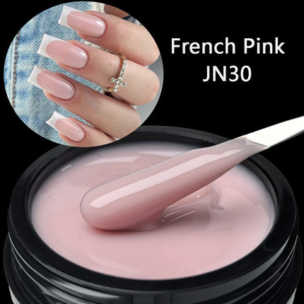 Jillnails 50g Nude Pink Builder Nail Gel French Pink Nails UV LED Self Leveling Sculpting Gel Nails Shape Building Extension