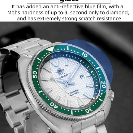 ADDIESDIVE Men's Diving Watch 200 Waterproof Sapphire Glass Quartz Watch BGW9 Luminous Stainless Steel Business Fashion Watch