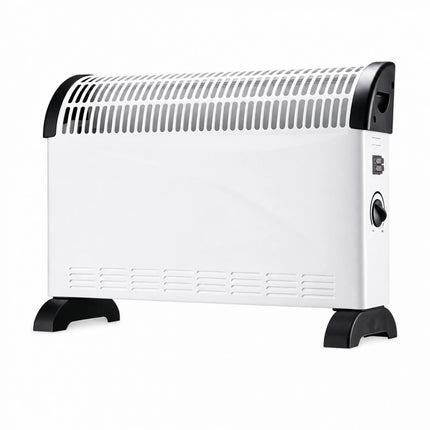 2000W Electric Convection Heater with Adjustable Thermostat and 3 Power Levels, Silent Low-Consumption Heater for Wall or Floor