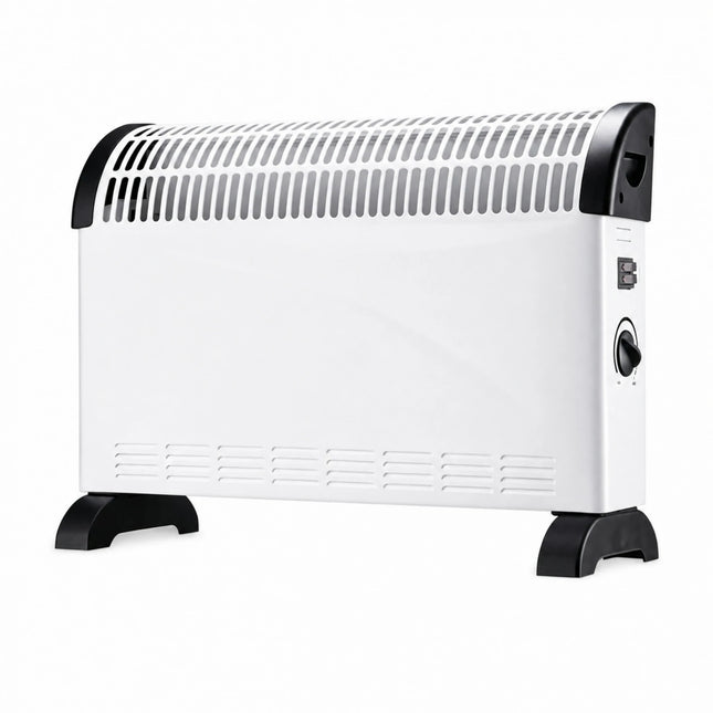 2000W Electric Convection Heater with Adjustable Thermostat and 3 Power Levels, Silent Low-Consumption Heater for Wall or Floor
