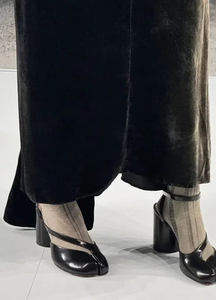 Crossed Ankle Belt Buckle Split toe Sandals Women Brand Designer Slingback Tabi Chunky High Heels INS Fashion Girls Shoes 2025 PlatiNum
