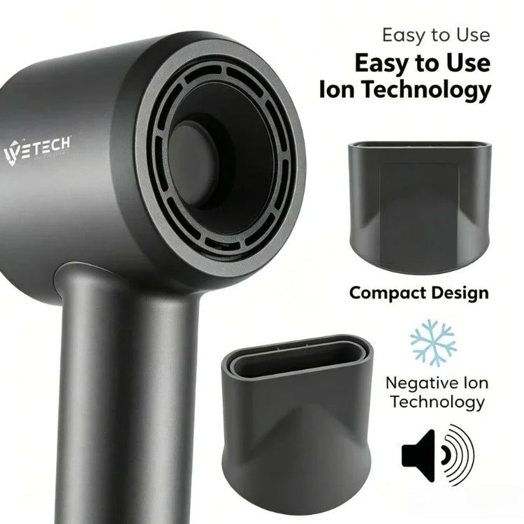 Lightweight Foldable Compact Hair Dryer, 1600W 2000W Negative Ions Blow Dryer, Fast‑Drying with Cold Air Function for Travel Salon Home Use