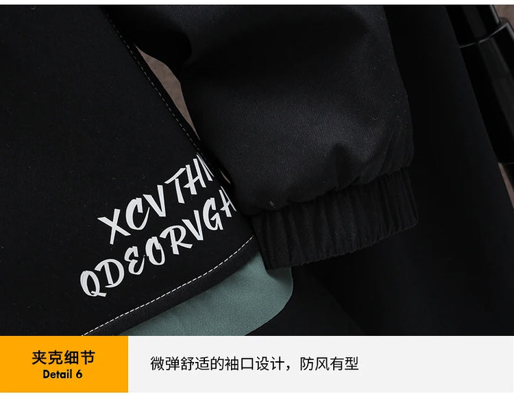 Spring Casual Men Sets Two Pieces Fashion Korean Trend Hooded Jacket + Pants Autumn Baseball Uniform Suit Man Outfit
