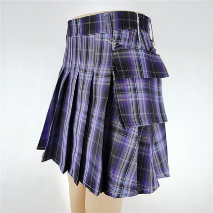Harajuku Punk gotico nero a vita alta gonne nere donne Sexy Patchwork fasciatura Mini gonna nera Streetwear femminile