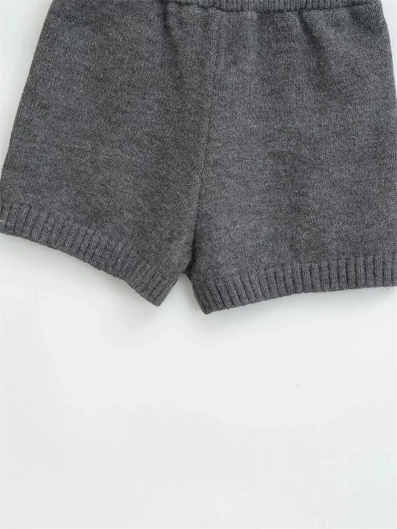 Hot Sexy Knit Shorts Women Korean Fashion Casual Outerwear Sheath Mini Pants 2025 Spring Solid Versatile Y2k Streetwear