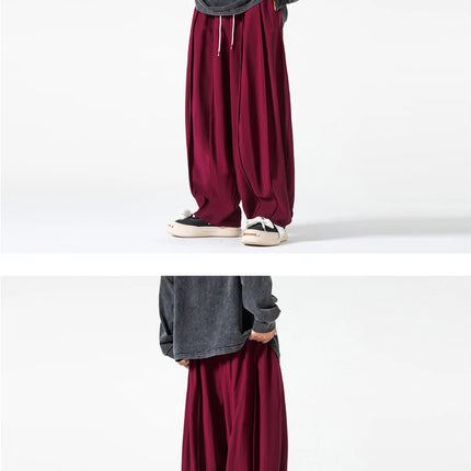Pantaloni a Gamba Dritta da Uomo, Casual e alla Moda, con Vita Alta Elasticizzata, Stile Harajuku, Larghi, Streetwear, Taglie Fino a 5XL