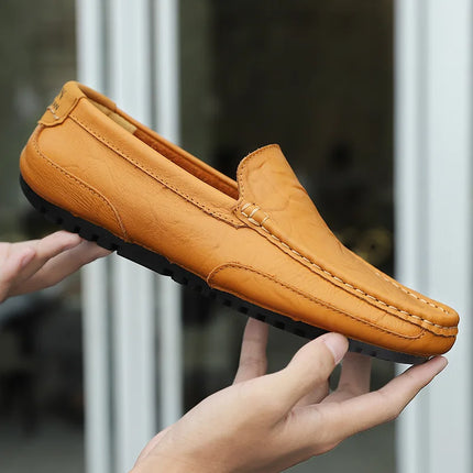 Scarpe Casual da Uomo con Suola Morbida, Mocassini Leggeri Antiscivolo per Guida, Taglie Grandi, Scarpe in Pelle Tenis Masculino