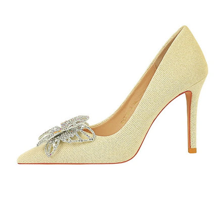 Tacchi sottili in pelle scamosciata stile europeo americano di lusso leggero ed elegante per banchetti Scarpe da donna con grandi fiocchi alla moda con tacchi altissimi