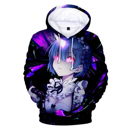 Harajuku Hip Hop Comfortable Re ZERO Rem Ram 3D print Hoodies Sweatshirts Men/Women Sweatshirt Adult/Child Casual Pullovers