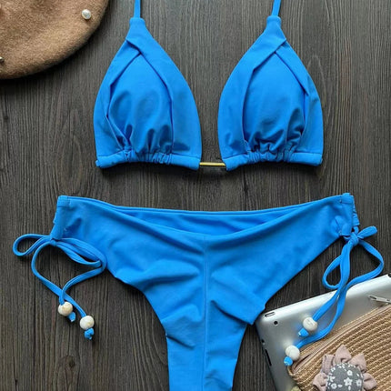 RUOTONGSEPT 2025 Nuovo Sexy Costume da Bagno Triangolare in 13 Colori per Donne, Bikini Brasiliano, Costume Push-Up, Set Bikini da Spiaggia platinumshop