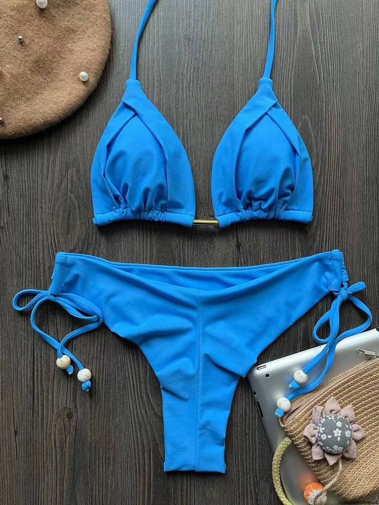 RUOTONGSEPT 2025 Nuovo Sexy Costume da Bagno Triangolare in 13 Colori per Donne, Bikini Brasiliano, Costume Push-Up, Set Bikini da Spiaggia platinumshop