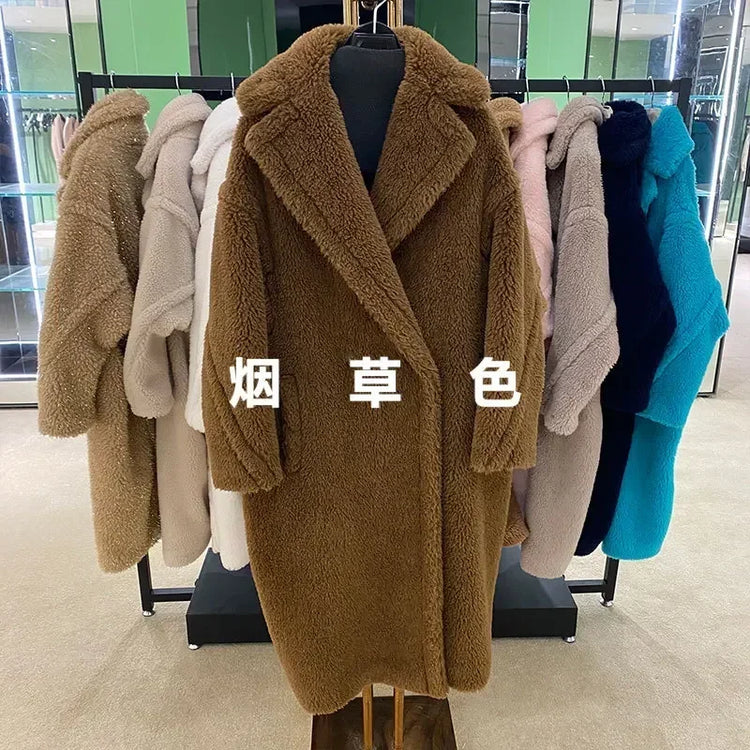 Max Teddy Coat 62% Alpaca 26% Wool 12% Silk Coat Winter Thicken Women's Coat