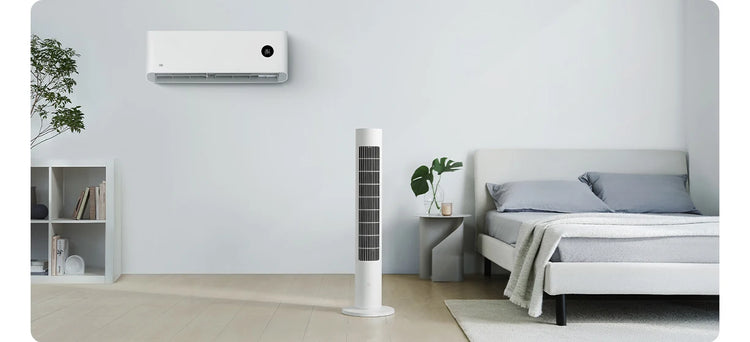 Ventilatore a Torre MIJIA Smart DC a Frequenza Variabile 2a Generazione, 150 °   Ventilatori oscillanti da terra per ambienti, 4 velocità, 3 modalità, versione CN con adattatore