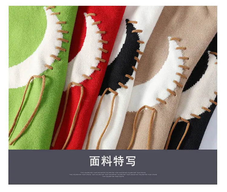 2025 Korean Style Men Women Sweater Knitted Trendy Youth Student Style Knitwear Top Casual Warm Crew Neck Knitted Pullover 4XL-M