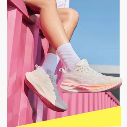 Xtep 2000KM 2.0 Running Shoes Women  Summer Shock Absorption Professional TPU Sneakers 876218110044 (suggest half size down) PlatiNum
