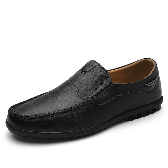 Scarpe casual da uomo in vera pelle Mocassini da uomo di marca di lusso Mocassini Slip traspiranti su scarpe da guida nere Taglie forti 37-47