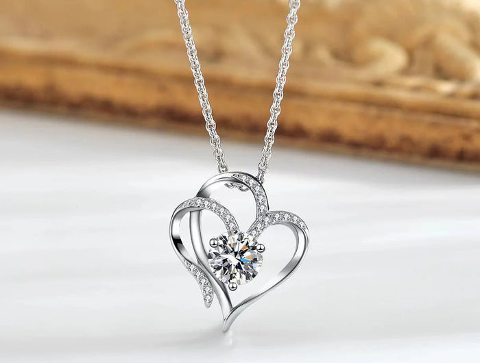 Collana in Argento 925 Scintillante per Donna e Uomo, Gioiello Raffinato per Matrimoni, Fidanzamenti, Feste, Regalo di San Valentino PlatiNum