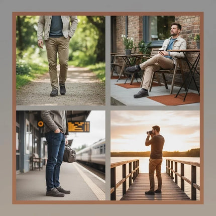 Scarpe Casual da Uomo in Vera Pelle, Mocassini Eleganti Cuciti a Mano, Sneakers Casual con Lacci