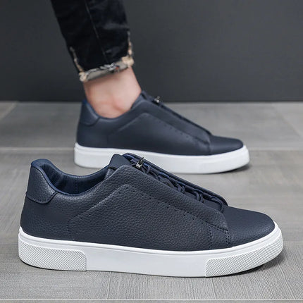 Men's Leather Casual Shoes Versatile Comfortable Breathable Outdoor Sports Board Sneakers
