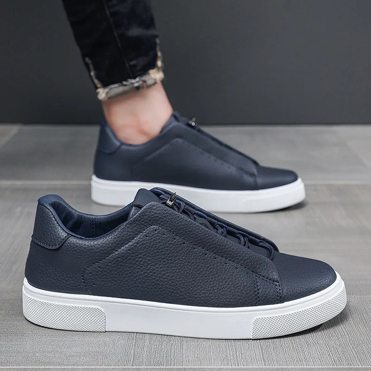 Men's Leather Casual Shoes Versatile Comfortable Breathable Outdoor Sports Board Sneakers