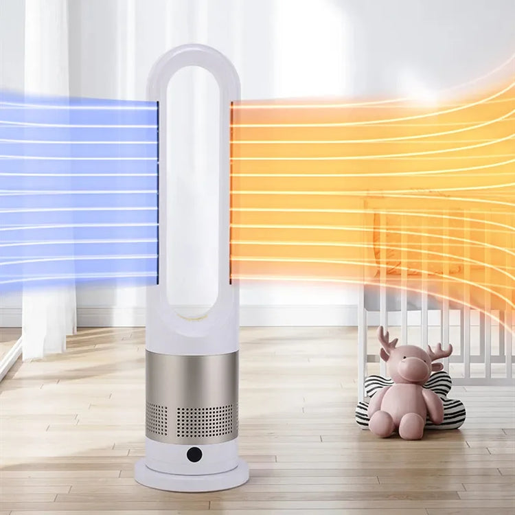 Ventilatore a torre elettrico senza lama con riscaldatore per condizionatore d'aria in piedi con raffreddamento ad aria fredda e calda con telecomando timer